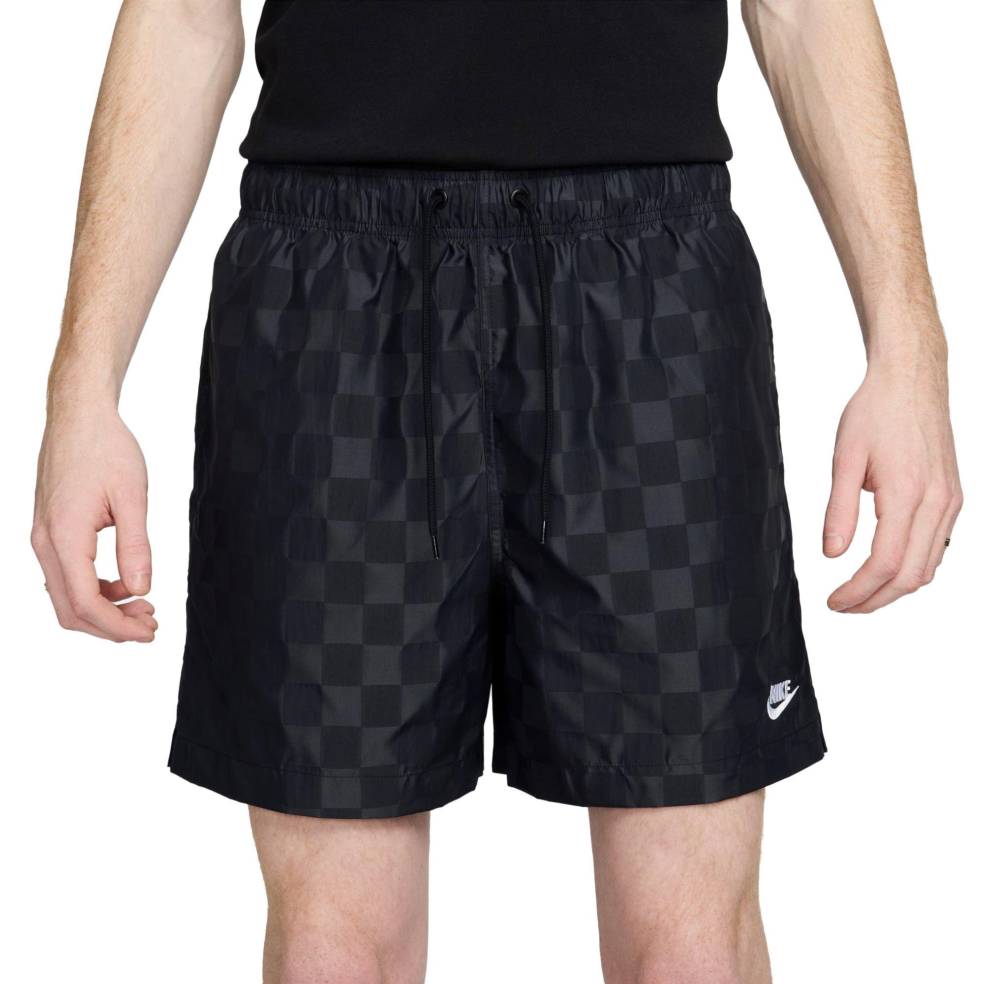 Nike Men's Club Flow Checkered Shorts - Black - BLACK